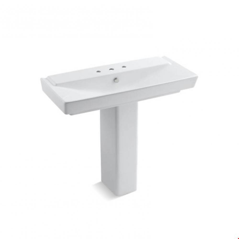 Reve&#xae; 39&apos;&apos; pedestal bathroom sink with 8&apos;&apos; widespread faucet holes