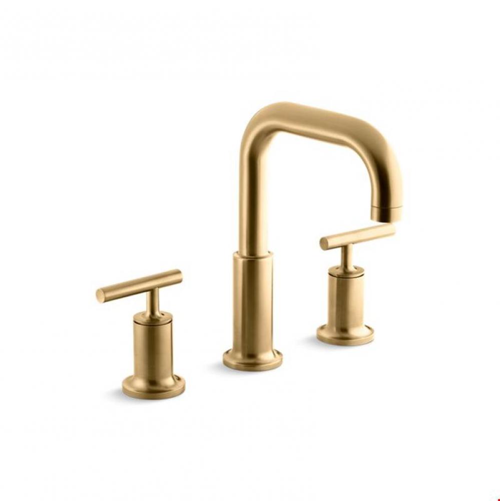 Purist&#xae; Deck-mount bath faucet trim for high-flow valve with lever handles, valve not include