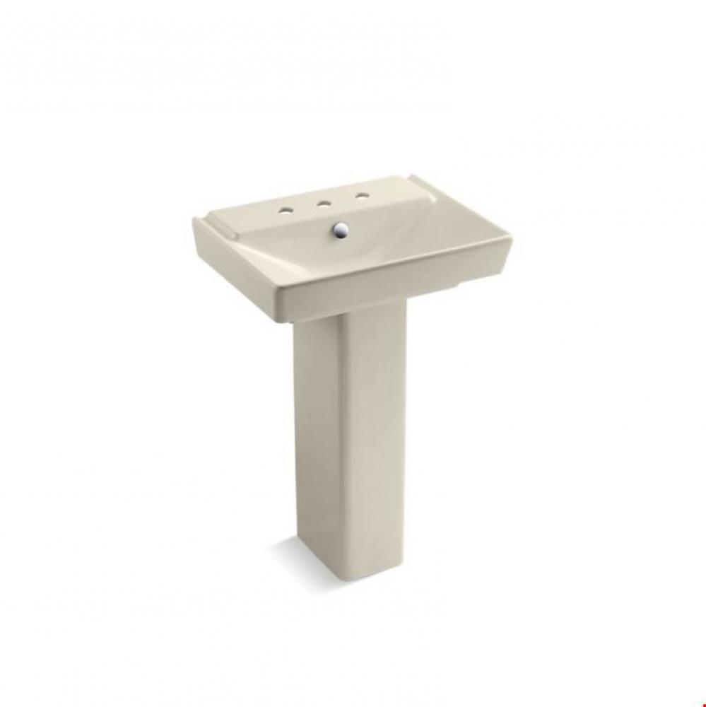 R&#xea;ve&#xae; 23&apos;&apos; pedestal bathroom sink with 8&apos;&apos; widespread faucet holes