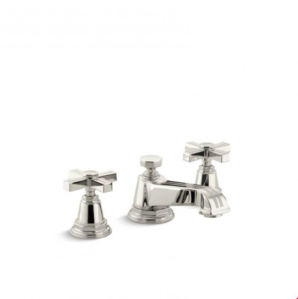 Pinstripe&#xae; Widespread bathroom sink faucet with cross handles