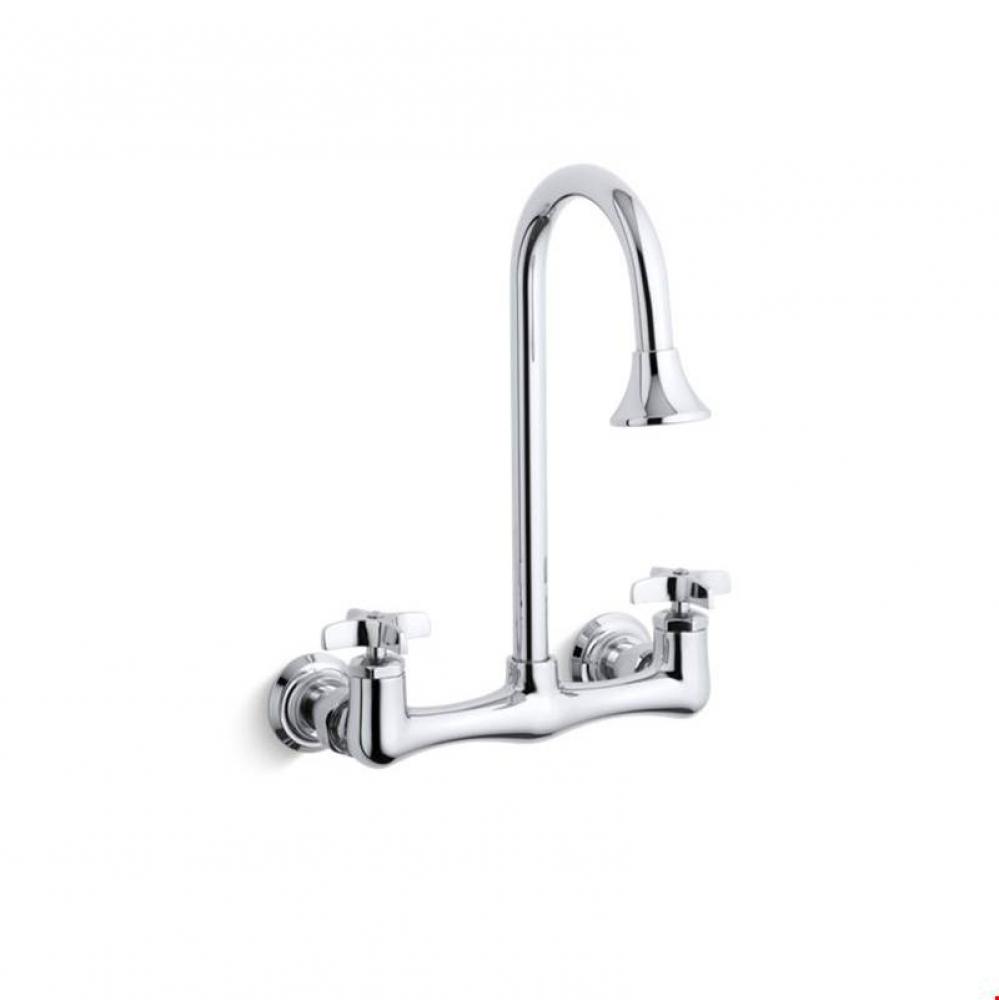 Triton&#xae; double cross handle utility sink faucet with rosespray gooseneck spout