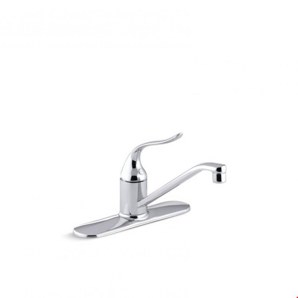Coralais&#xae; single-handle kitchen sink faucet with escutcheon and 8 1/2&apos;&apos; swing spout