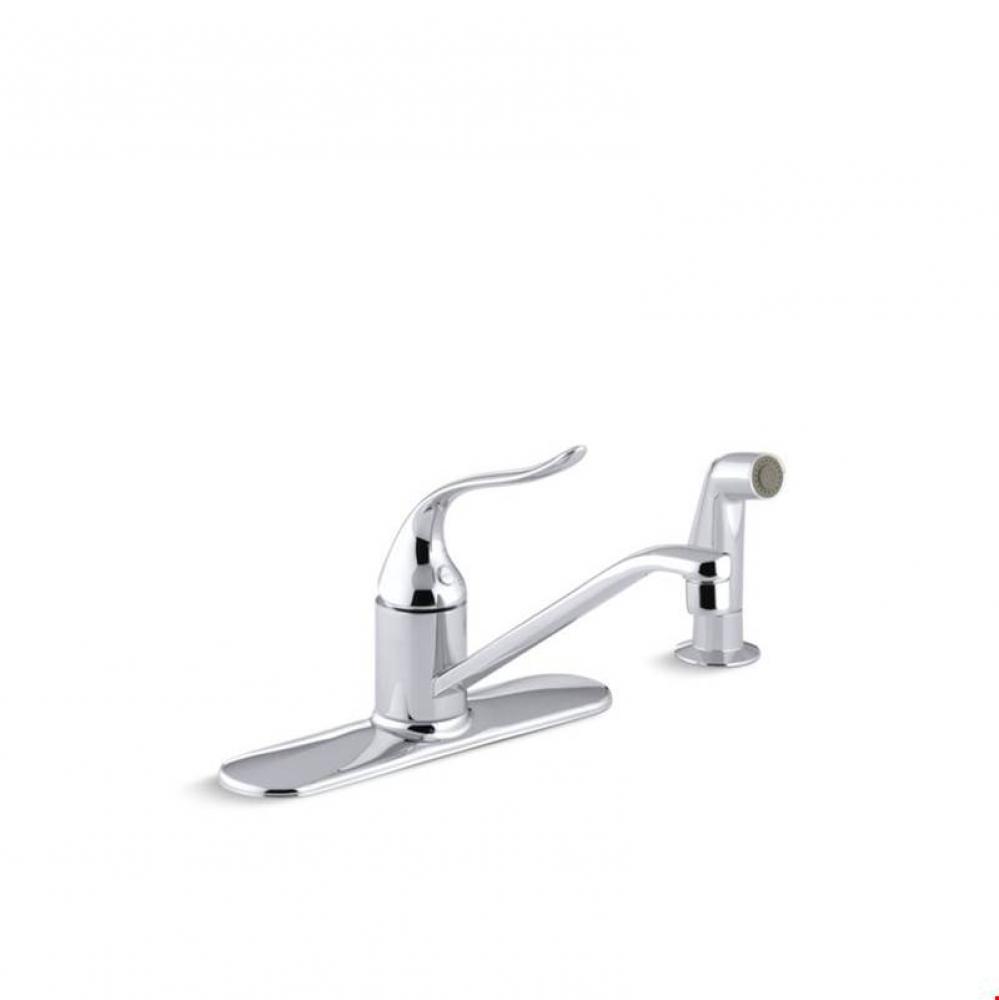 Coralais&#xae; single-handle kitchen sink faucet with escutcheon, sidespray and 8 1/2&apos;&apos;