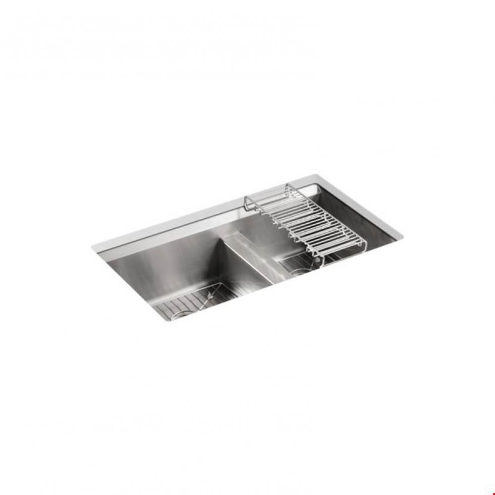 8 Degree™ 33&apos;&apos; x 18&apos;&apos; x 10-3/16&apos;&apos; Undermount double-bowl large/med