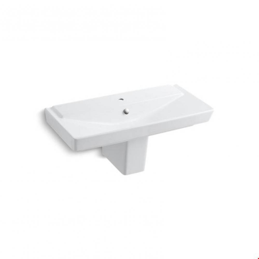 Reve&#xae; 39&apos;&apos; semi pedestal bathroom sink with single faucet hole