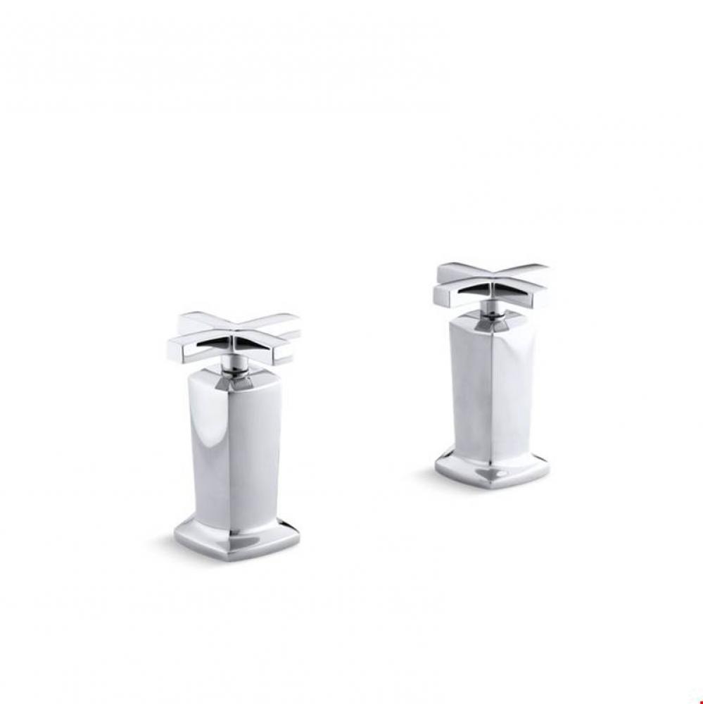 Margaux&#xae; Valve trim with cross handles for deck-mount high-flow bath valve, requires valve