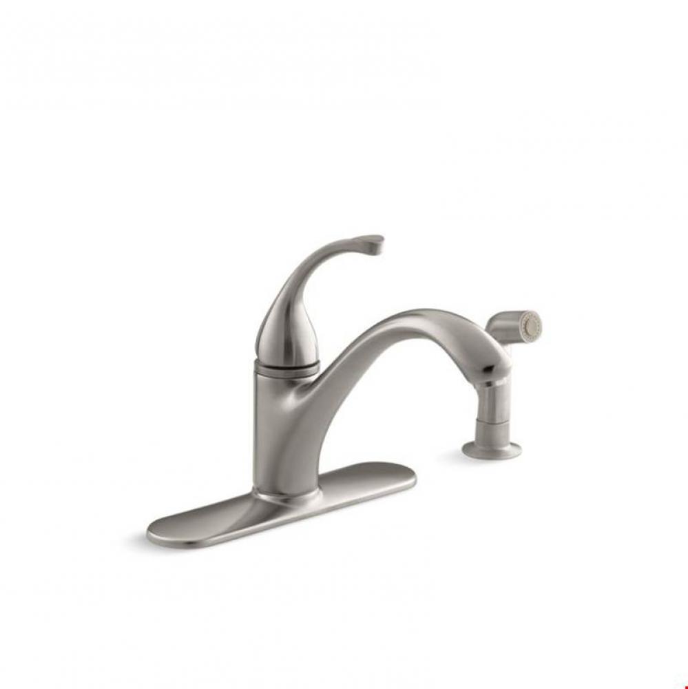 Forte&#xae; 4-hole kitchen sink faucet with 9-1/16&apos;&apos; spout, matching finish sidespray