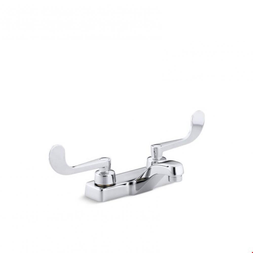 Triton&#xae; 0.5 gpm centerset commercial bathroom sink faucet with wristblade lever handles, drai