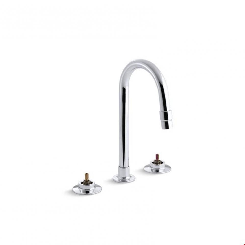 Triton&#xae; widespread commercial bathroom sink base faucet with rigid connections and gooseneck