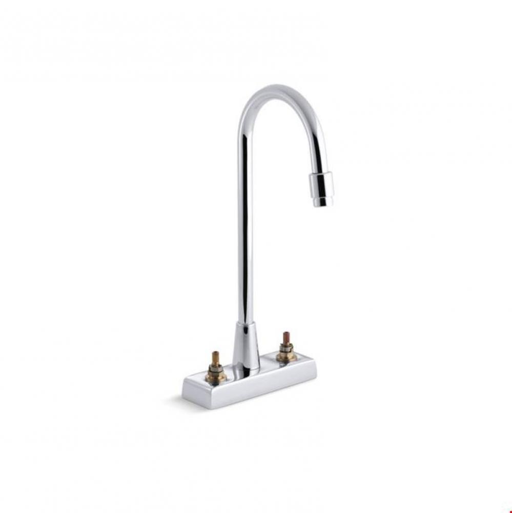Triton&#xae; Centerset commercial bathroom sink faucet with gooseneck spout and aerator, requires