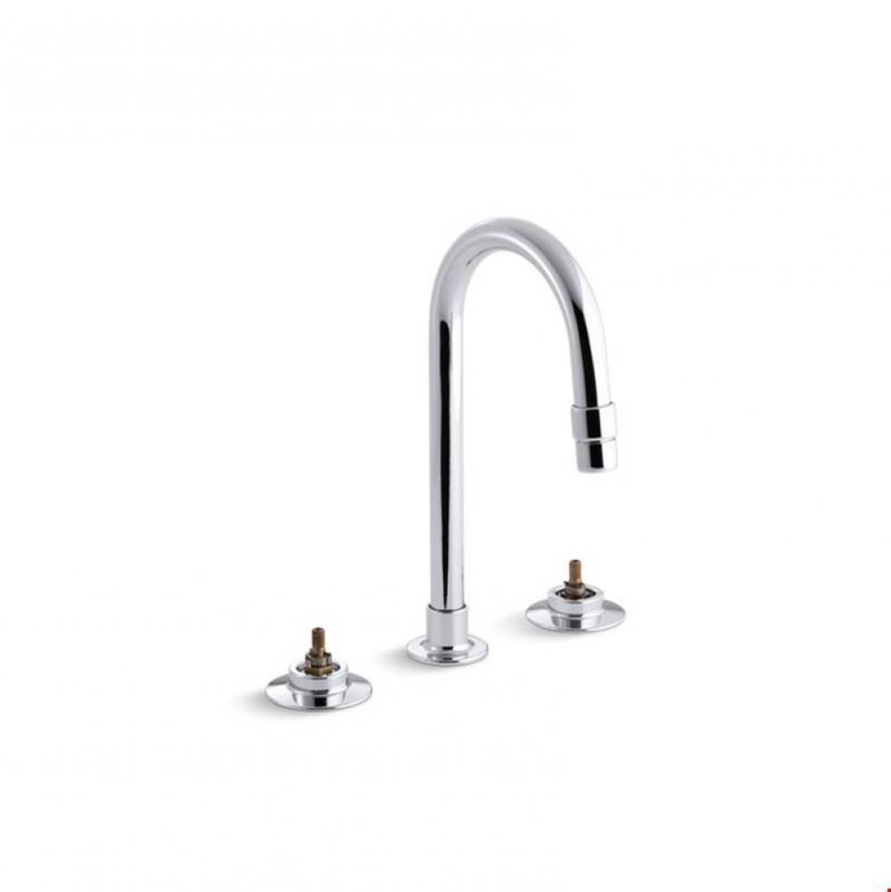 Triton&#xae; Widespread commercial bathroom sink faucet with gooseneck spout and rigid connections