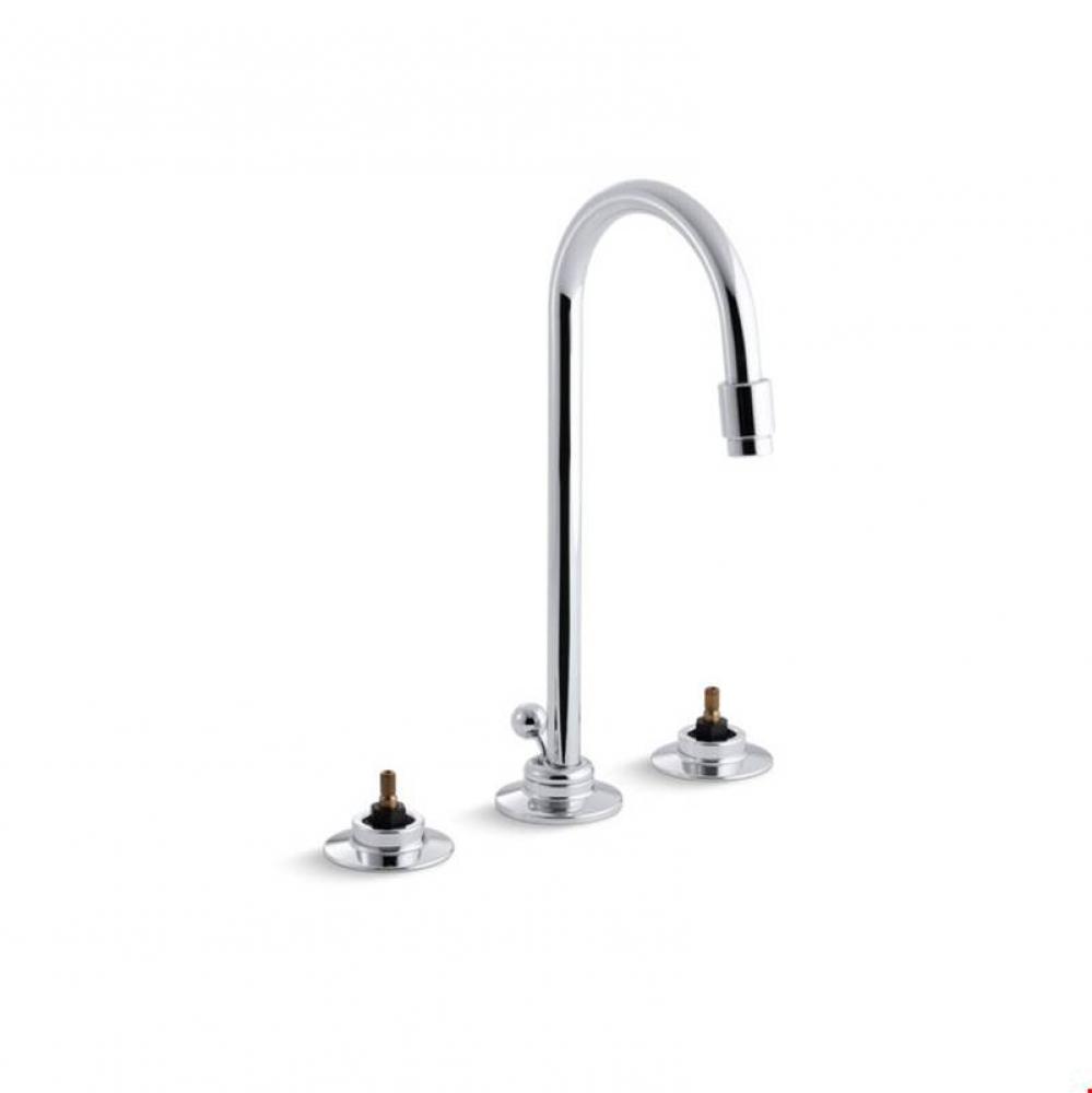 Triton&#xae; 0.5 gpm widespread commercial bathroom sink base faucet with gooseneck spout and pop-