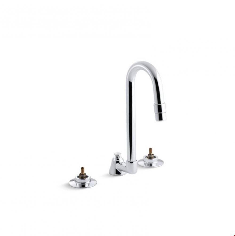 Triton&#xae; 0.5 gpm widespread bathroom sink base faucet with pop-up drain and gooseneck spout, r