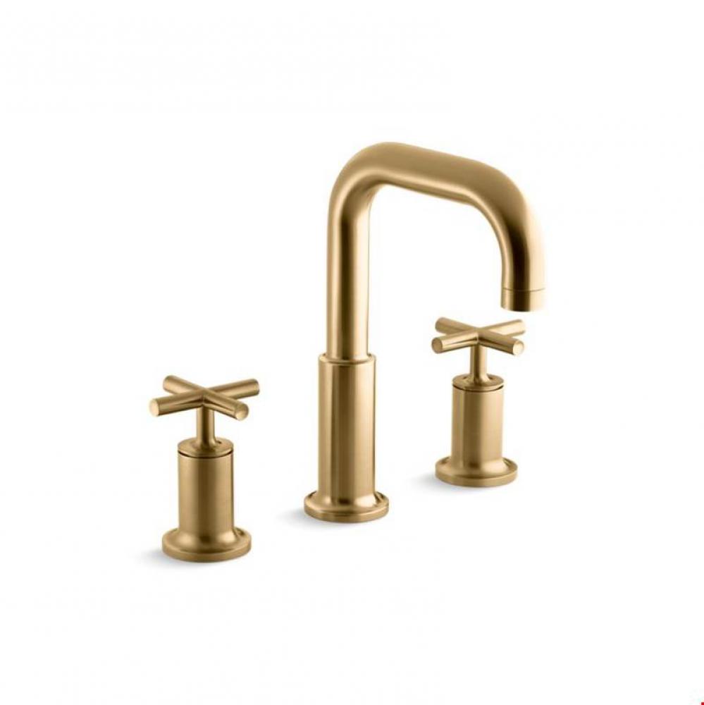 Purist&#xae; Deck-mount bath faucet trim for high-flow valve with cross handles, valve not include