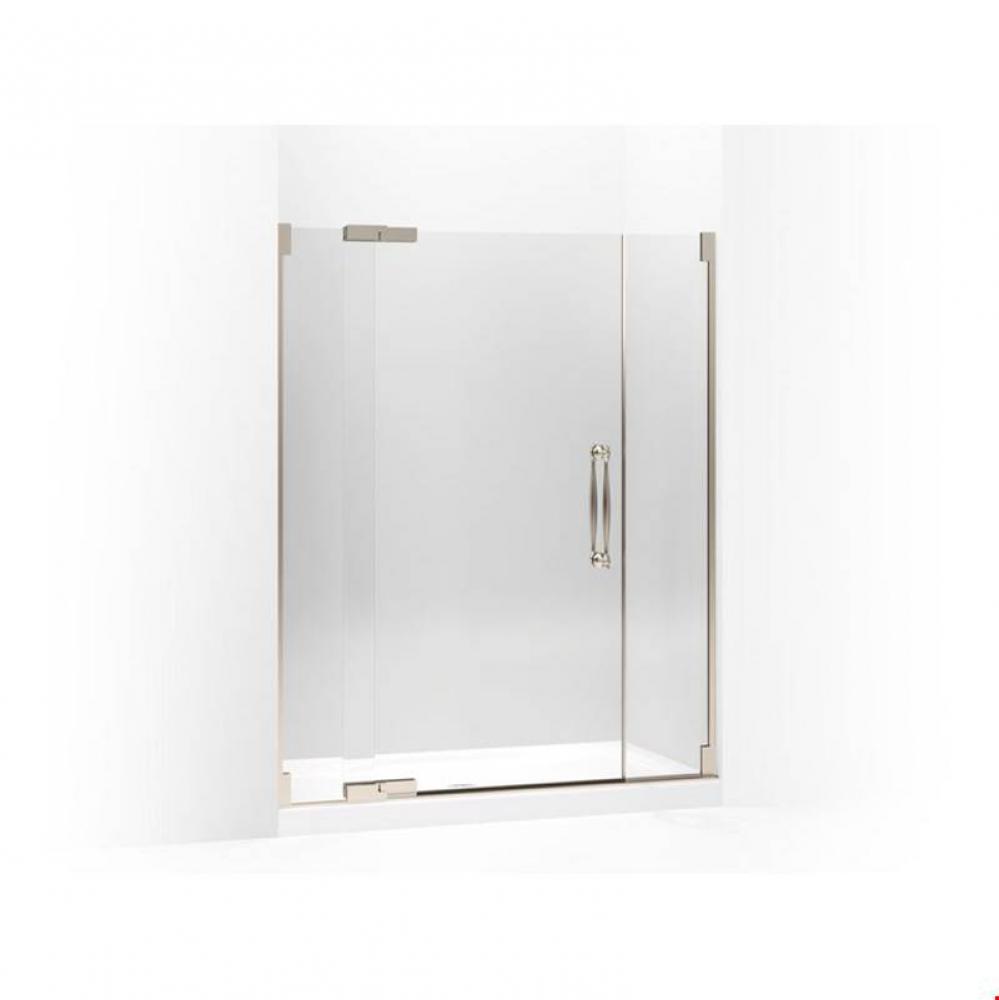 Finial&#xae; Pivot shower door, 72-1/4&apos;&apos; H x 57-1/4 - 59-3/4&apos;&apos; W, with 3/8&apo