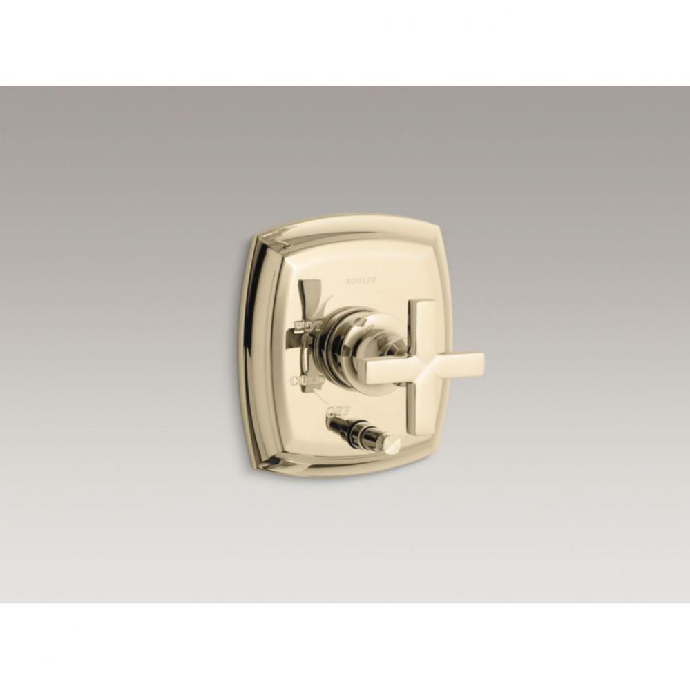 Margaux&#xae; Rite-Temp(R) pressure-balancing valve trim with push-button diverter and cross handl