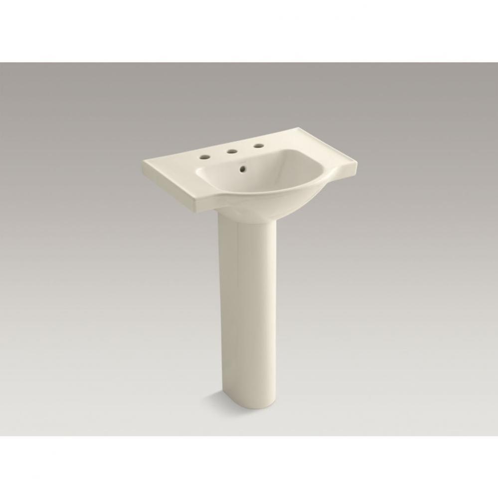 Veer™ 24&apos;&apos; pedestal bathroom sink with 8&apos;&apos; widespread faucet holes