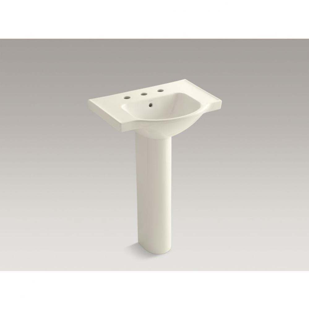 Veer™ 24&apos;&apos; pedestal bathroom sink with 8&apos;&apos; widespread faucet holes