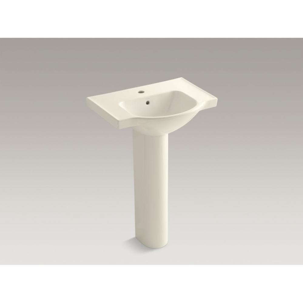 Veer™ 24&apos;&apos; pedestal bathroom sink with single faucet hole