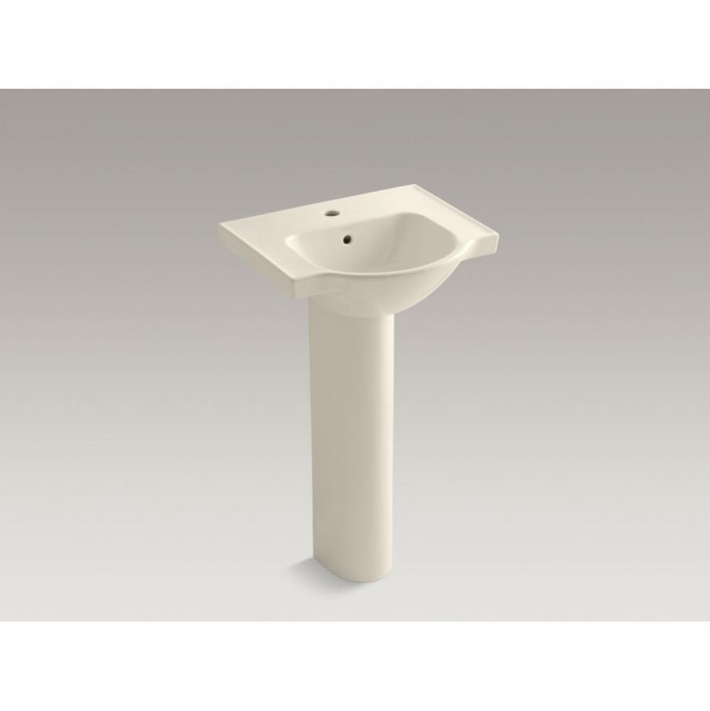 Veer™ 21&apos;&apos; pedestal bathroom sink with single faucet hole