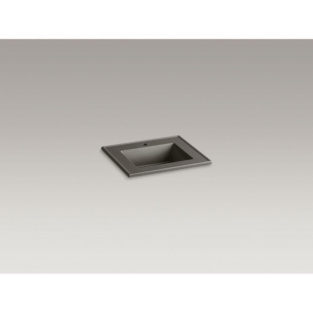 Ceramic/Impressions&#xae; 25&apos;&apos; rectangular vanity-top bathroom sink with single faucet h