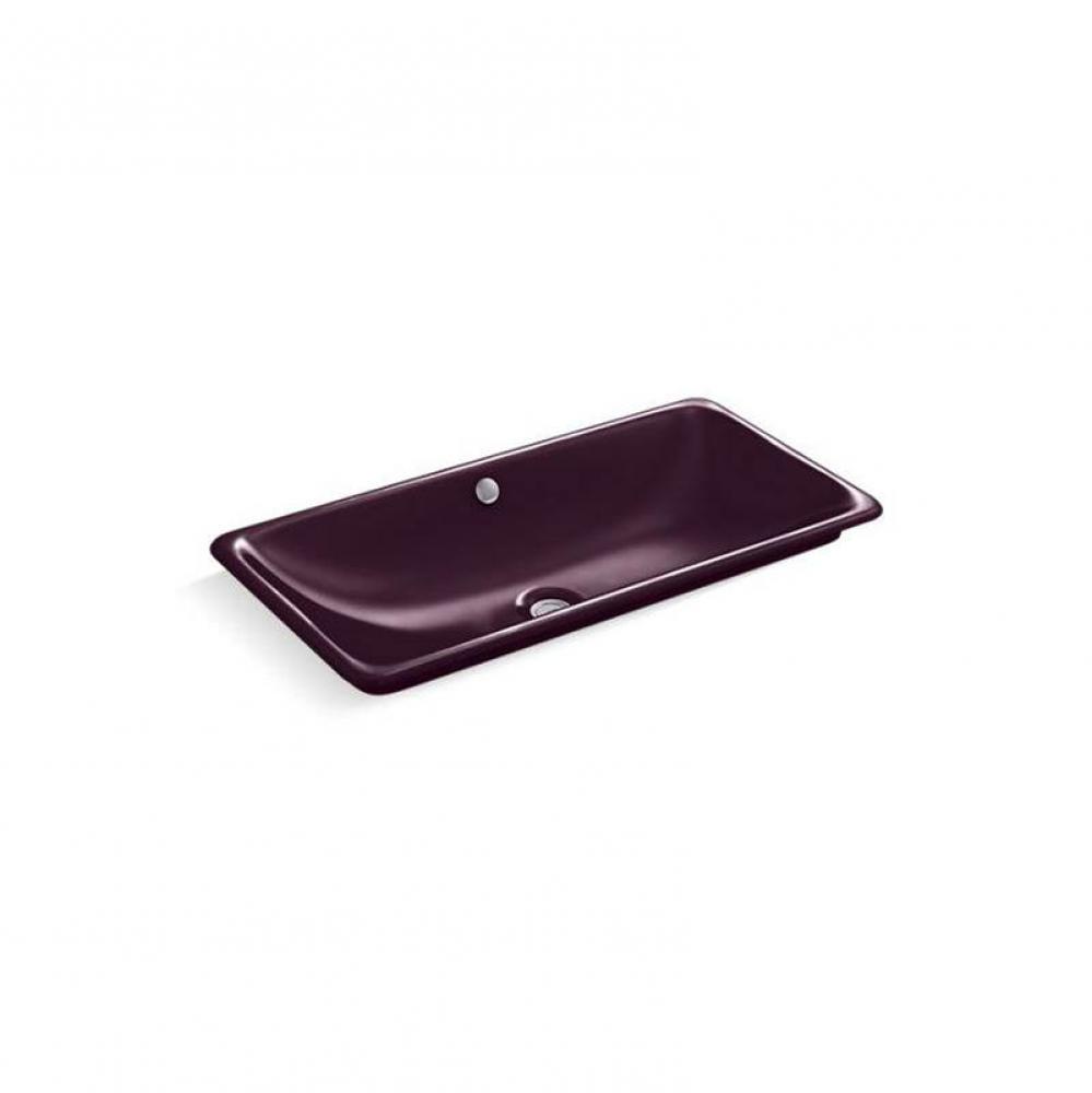 Iron Plains&#xae; Trough Rectangle Drop-in/undermount vessel bathroom sink with Black Plum painted