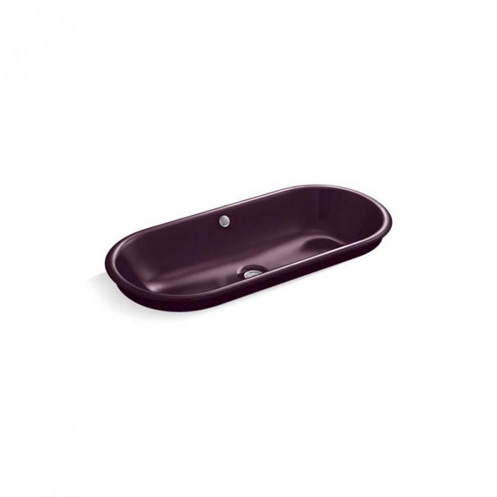 Iron Plains&#xae; Capsule Drop-in/undermount vessel bathroom sink with Black Plum painted undersid