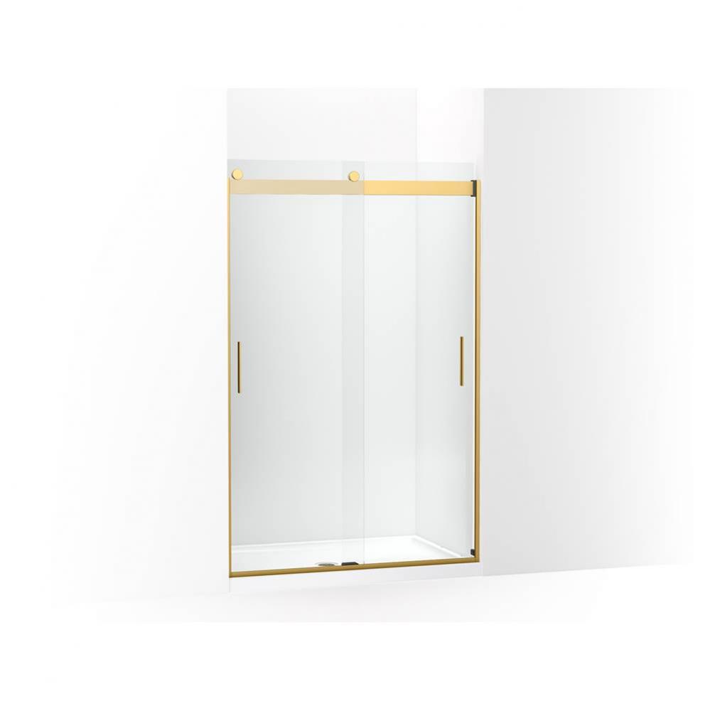 Levity Sliding shower door, 74-in H x 44-5/8 - 47-5/8-in W, with 3/8-in thick Crystal Clear glass