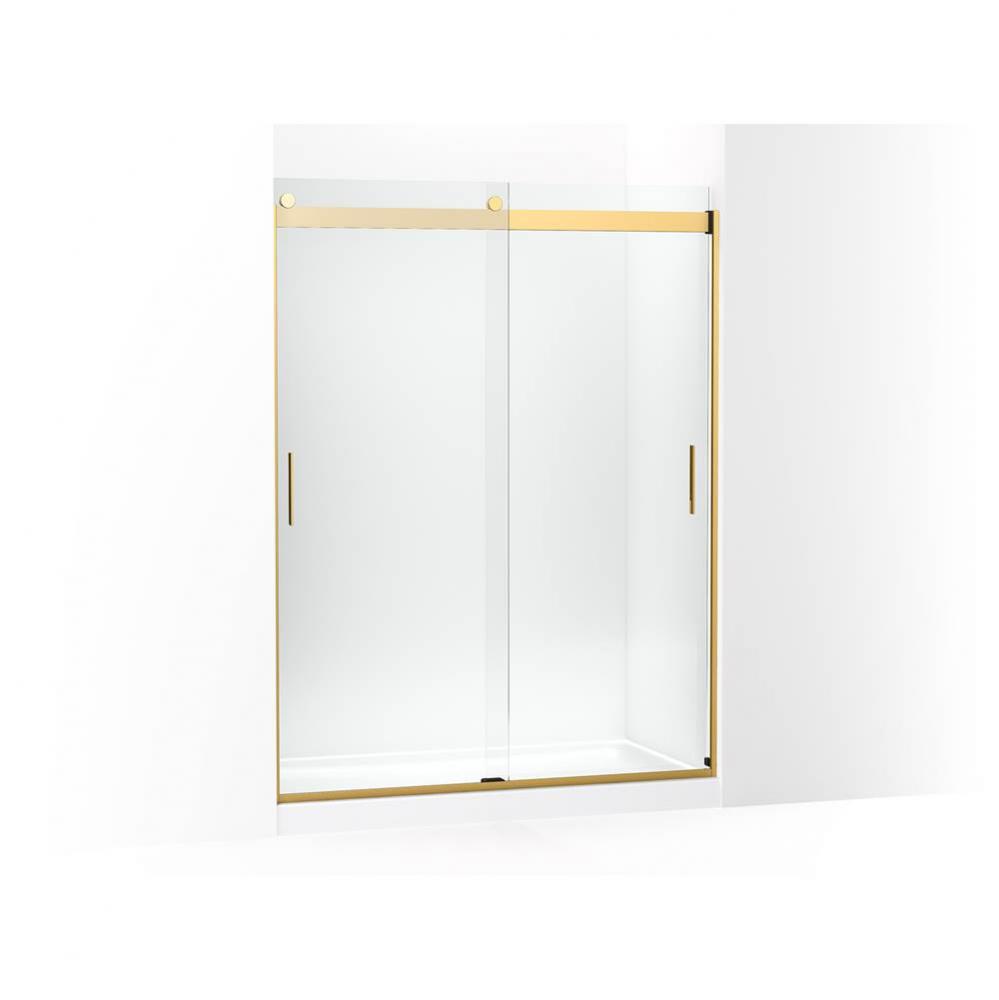 Levity Sliding shower door, 78-in H x 56-5/8 - 59-5/8-in W, with 5/16-in thick Crystal Clear glass