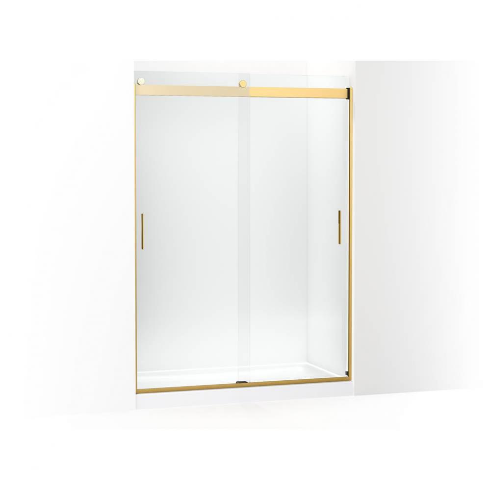Levity Sliding shower door, 82-in H x 56-5/8 - 59-5/8-in W, with 3/8-in thick Crystal Clear glass