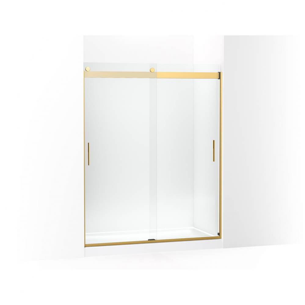 Levity Sliding shower door, 74-in H x 56-5/8 - 59-5/8-in W, with 5/16-in thick Crystal Clear glass