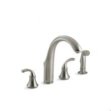 Kohler 10445-BN - Forte® 4-hole kitchen sink faucet with 7-3/4'' spout, matching finish sidespray