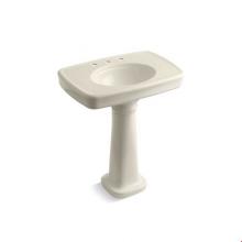 Kohler 2347-8-47 - Bancroft® 30'' pedestal bathroom sink with 8'' widespread faucet holes