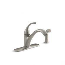 Kohler 10412-BN - Forte® 4-hole kitchen sink faucet with 9-1/16'' spout, matching finish sidespray