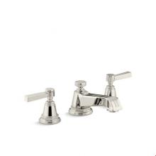 Kohler 13132-4B-SN - Pinstripe® Widespread bathroom sink faucet with lever handles