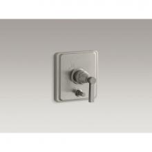 Kohler T98757-4B-BN - Pinstripe® Rite-Temp(R) pressure-balancing valve trim with diverter and grooved lever handle,