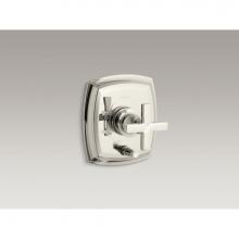 Kohler T98759-3-SN - Margaux® Rite-Temp(R) pressure-balancing valve trim with push-button diverter and cross handl