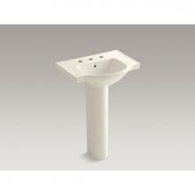 Kohler 5266-8-96 - Veer™ 24'' pedestal bathroom sink with 8'' widespread faucet holes