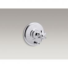 Kohler T72768-3M-CP - Artifacts® Rite-Temp(R) pressure-balancing valve trim with push-button diverter and prong han