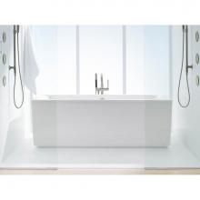 Kohler 6366-T97328-BN - Kohler Stargaze 72'' Freestanding Bath With Straight Apron And Purist K-T97328-4-BN Floo