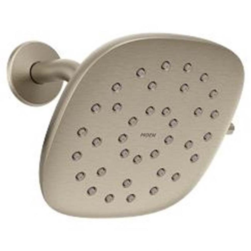Brushed nickel eight-function 6&apos;&apos; diameter spray head rainshower