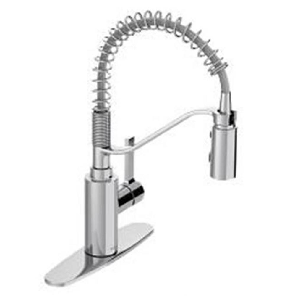 Chrome One-Handle Pulldown Kitchen Faucet