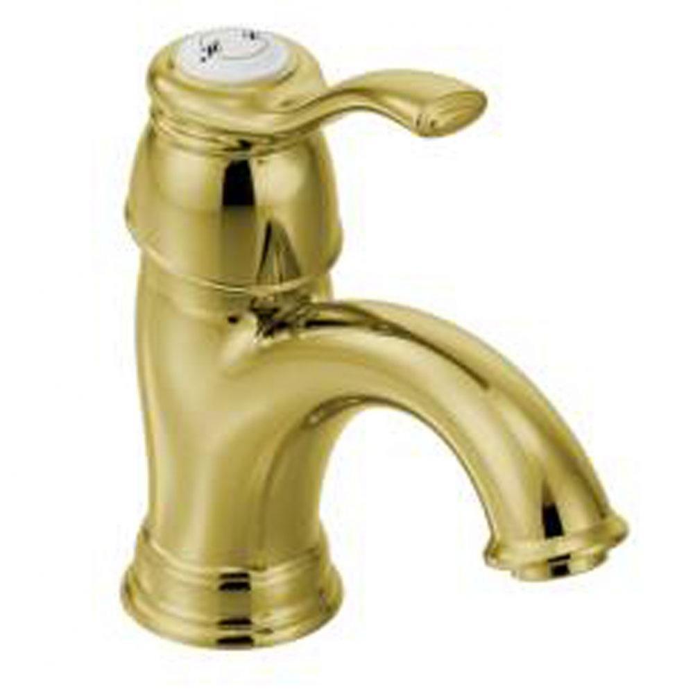 Polished brass one-handle bathroom faucet