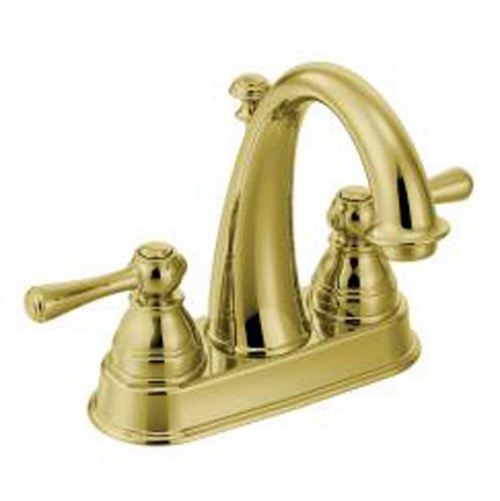Polished brass two-handle bathroom faucet