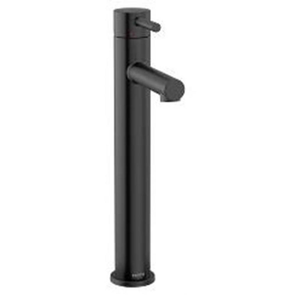 Matte black one-handle vessel bathroom faucet