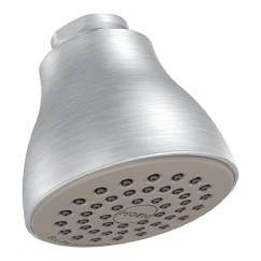 Brushed chrome one-function 2-1/2&apos;&apos; diameter spray head eco-performance showerhead
