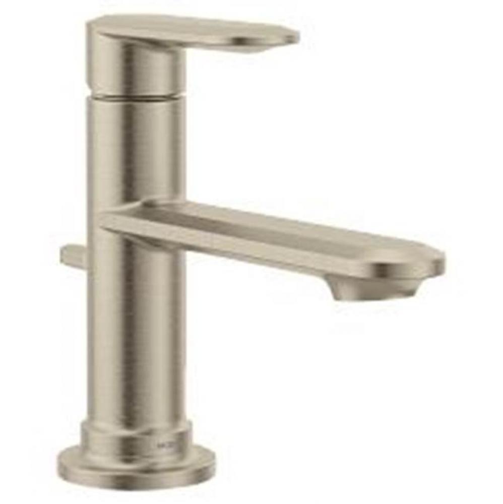 Brushed nickel one-handle bathroom faucet