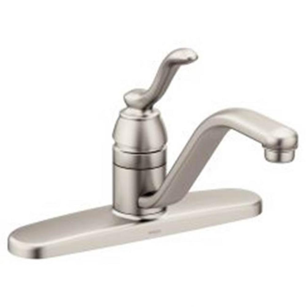 Spot resist stainless one-handle kitchen faucet