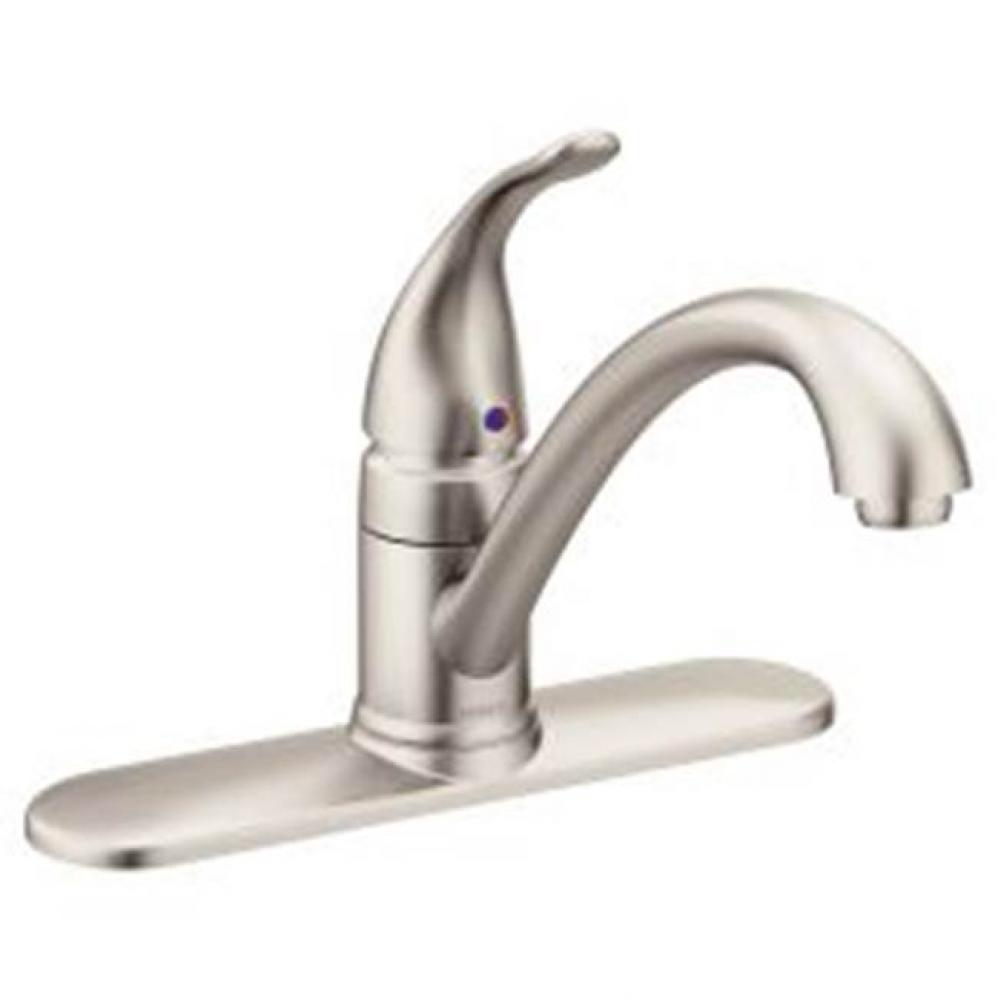 Spot resist stainless one-handle kitchen faucet