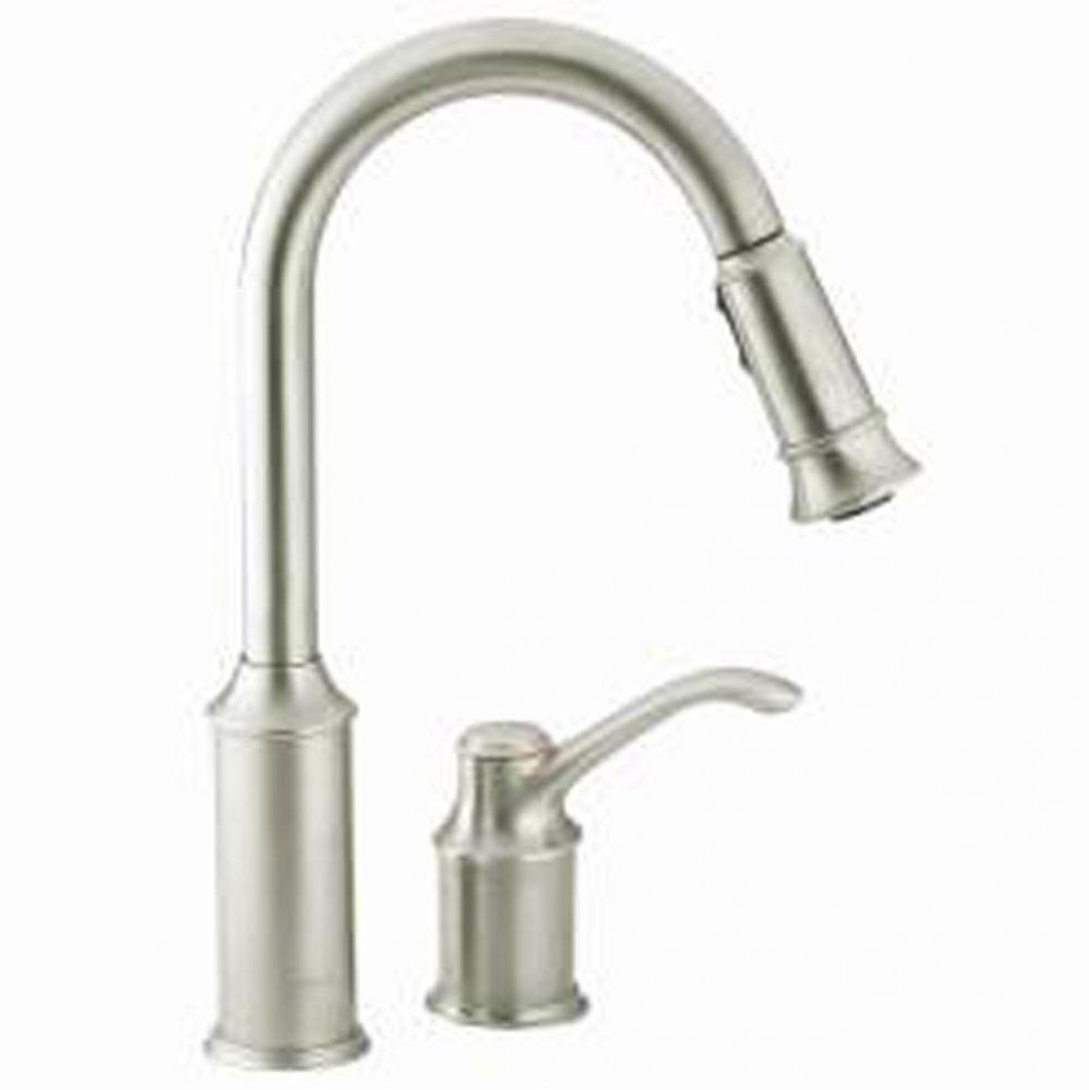 Classic stainless one-handle pulldown kitchen faucet